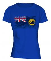 Western Australia Distressed Flag Ladies T-Shirt