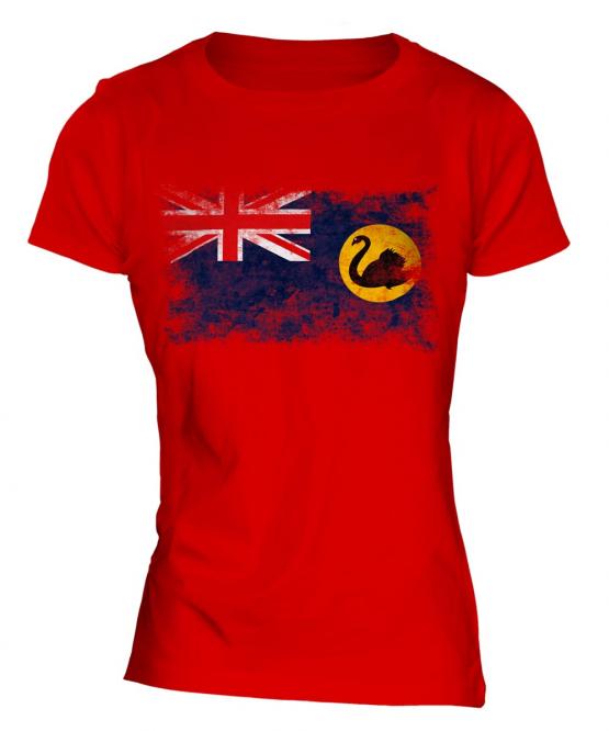 Western Australia Distressed Flag Ladies T-Shirt