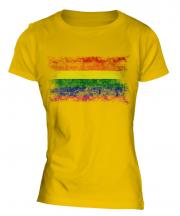 Gay Pride Distressed Flag Ladies T-Shirt