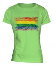 Gay Pride Distressed Flag Ladies T-Shirt