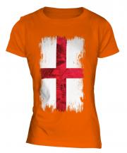 England St George Grunge Flag Ladies T-Shirt
