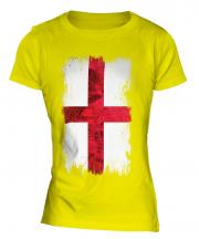 England St George Grunge Flag Ladies T-Shirt