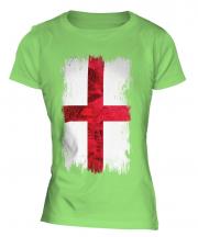 England St George Grunge Flag Ladies T-Shirt
