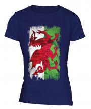 Wales Grunge Flag Ladies T-Shirt