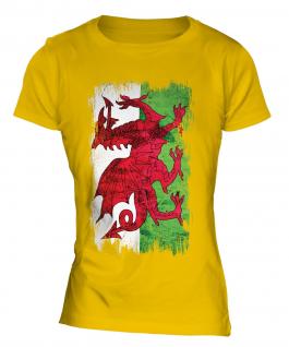 Wales Grunge Flag Ladies T-Shirt