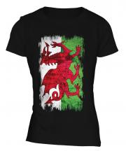 Wales Grunge Flag Ladies T-Shirt