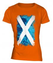 Scotland Grunge Flag Ladies T-Shirt
