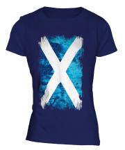 Scotland Grunge Flag Ladies T-Shirt