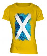 Scotland Grunge Flag Ladies T-Shirt