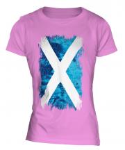 Scotland Grunge Flag Ladies T-Shirt