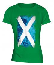 Scotland Grunge Flag Ladies T-Shirt