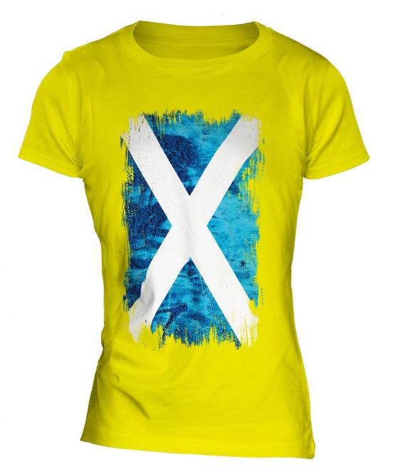 Scotland Grunge Flag Ladies T-Shirt