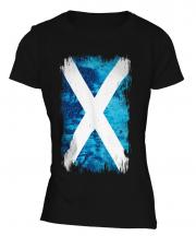 Scotland Grunge Flag Ladies T-Shirt