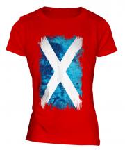 Scotland Grunge Flag Ladies T-Shirt