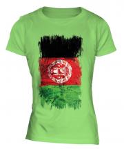 Afghanistan Grunge Flag Ladies T-Shirt