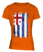Ajaria Grunge Flag Ladies T-Shirt