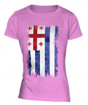 Ajaria Grunge Flag Ladies T-Shirt