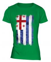Ajaria Grunge Flag Ladies T-Shirt
