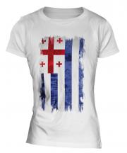 Ajaria Grunge Flag Ladies T-Shirt