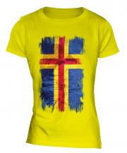 Aland Grunge Flag Ladies T-Shirt