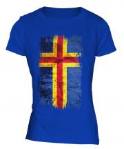 Aland Grunge Flag Ladies T-Shirt