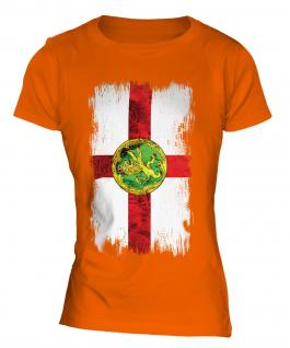 Alderney Grunge Flag Ladies T-Shirt