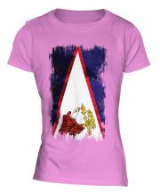 American Samoa Grunge Flag Ladies T-Shirt