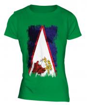 American Samoa Grunge Flag Ladies T-Shirt