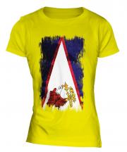American Samoa Grunge Flag Ladies T-Shirt