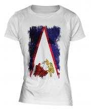 American Samoa Grunge Flag Ladies T-Shirt