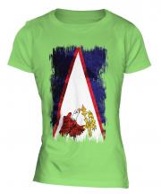 American Samoa Grunge Flag Ladies T-Shirt
