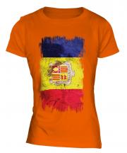 Andorra Grunge Flag Ladies T-Shirt