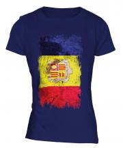 Andorra Grunge Flag Ladies T-Shirt