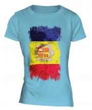Andorra Grunge Flag Ladies T-Shirt