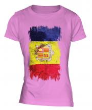 Andorra Grunge Flag Ladies T-Shirt