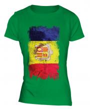 Andorra Grunge Flag Ladies T-Shirt