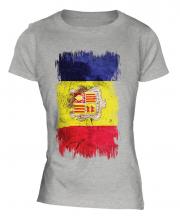 Andorra Grunge Flag Ladies T-Shirt