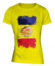 Andorra Grunge Flag Ladies T-Shirt