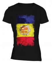 Andorra Grunge Flag Ladies T-Shirt