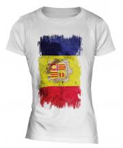 Andorra Grunge Flag Ladies T-Shirt