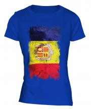 Andorra Grunge Flag Ladies T-Shirt