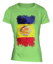 Andorra Grunge Flag Ladies T-Shirt