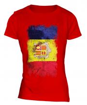 Andorra Grunge Flag Ladies T-Shirt