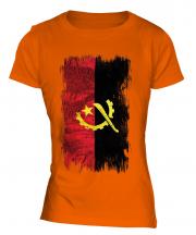 Angola Grunge Flag Ladies T-Shirt