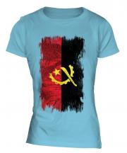 Angola Grunge Flag Ladies T-Shirt