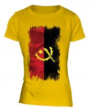 Angola Grunge Flag Ladies T-Shirt
