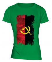 Angola Grunge Flag Ladies T-Shirt