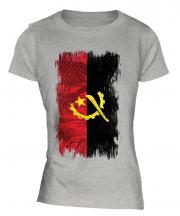 Angola Grunge Flag Ladies T-Shirt