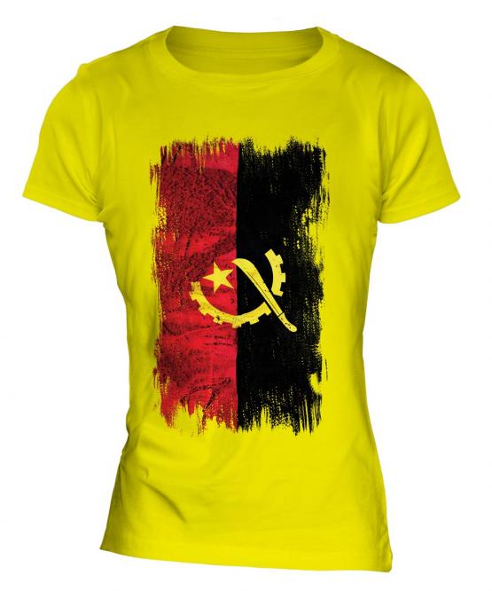 Angola Grunge Flag Ladies T-Shirt