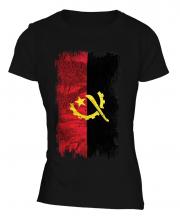 Angola Grunge Flag Ladies T-Shirt